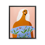 Long White Hair Framed Canvas Print Gallery Image 8