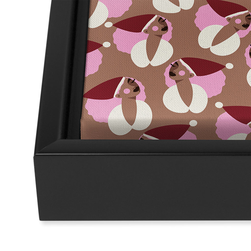 Mocha Elf Pattern Framed Canvas Print Gallery Image 3