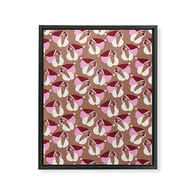 Mocha Elf Pattern Framed Canvas Print Gallery Image 8