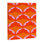 Orange Scalloped Floral Pattern Canvas Print Gallery Image 8