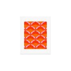 Orange Scalloped Floral Pattern Art Print Gallery Image 1