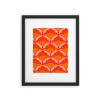 Orange Scalloped Floral Pattern Framed Art Print Gallery Image 6