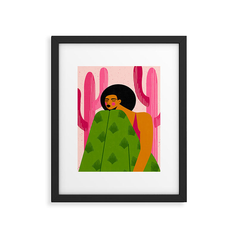 Pink Cactus Framed Art Print Gallery Image 1