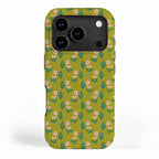 Pink Daisy Pattern - Green iPhone Case Gallery Image 1