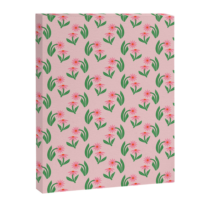 Pink Daisy Pattern - Pink Canvas Print Gallery Image 1