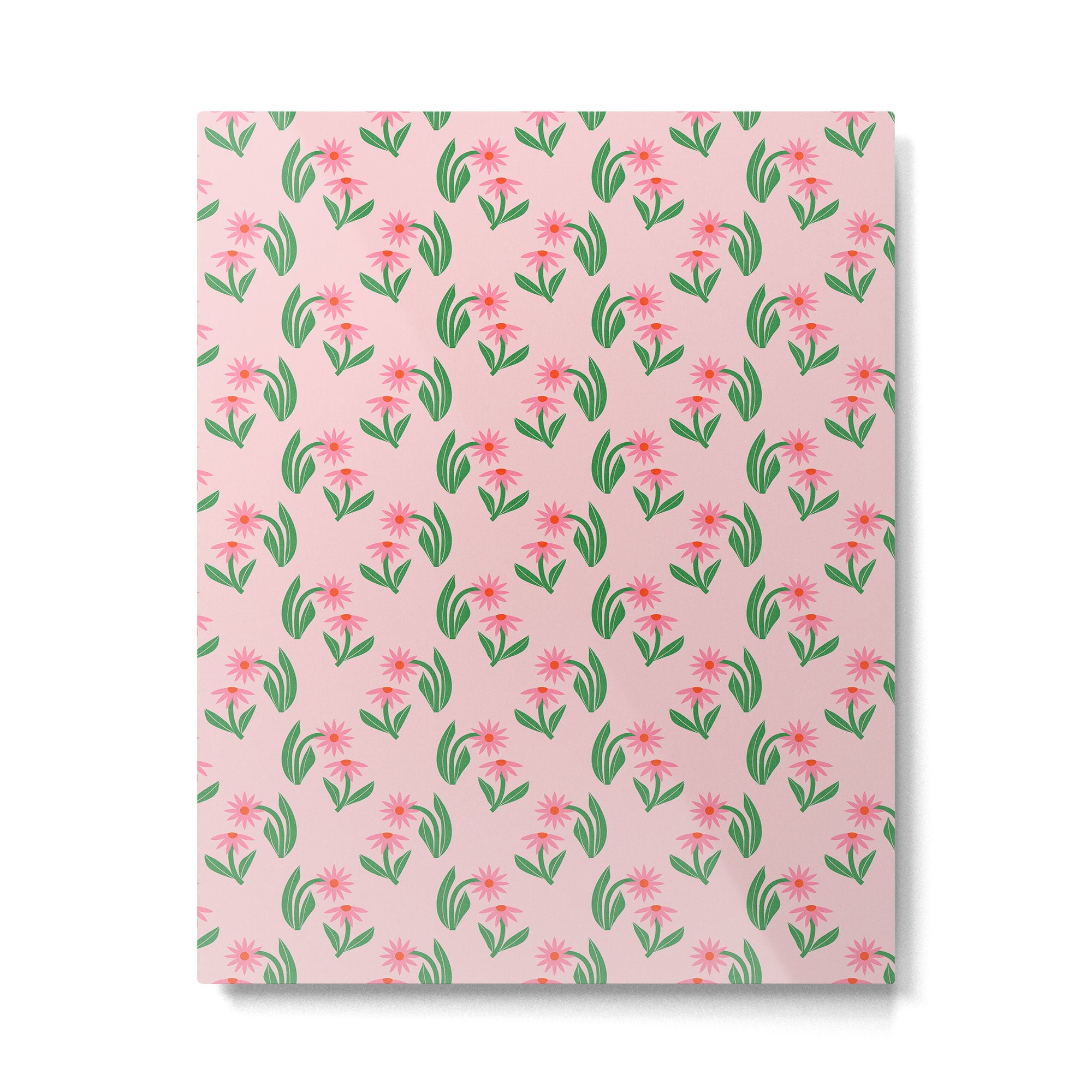 Pink Daisy Pattern - Pink Metal Print Gallery Image 6