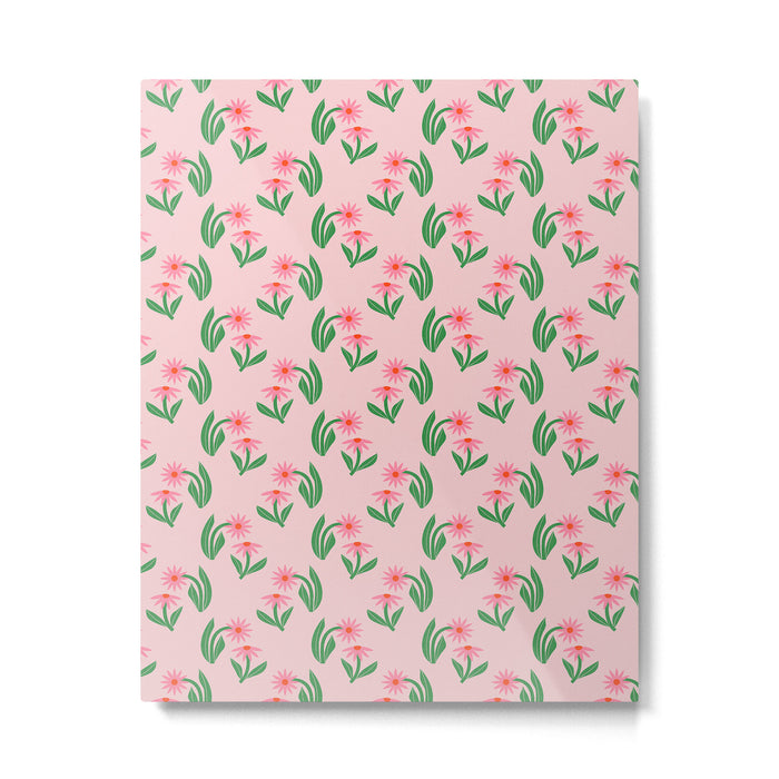 Pink Daisy Pattern - Pink Metal Print Gallery Image 1
