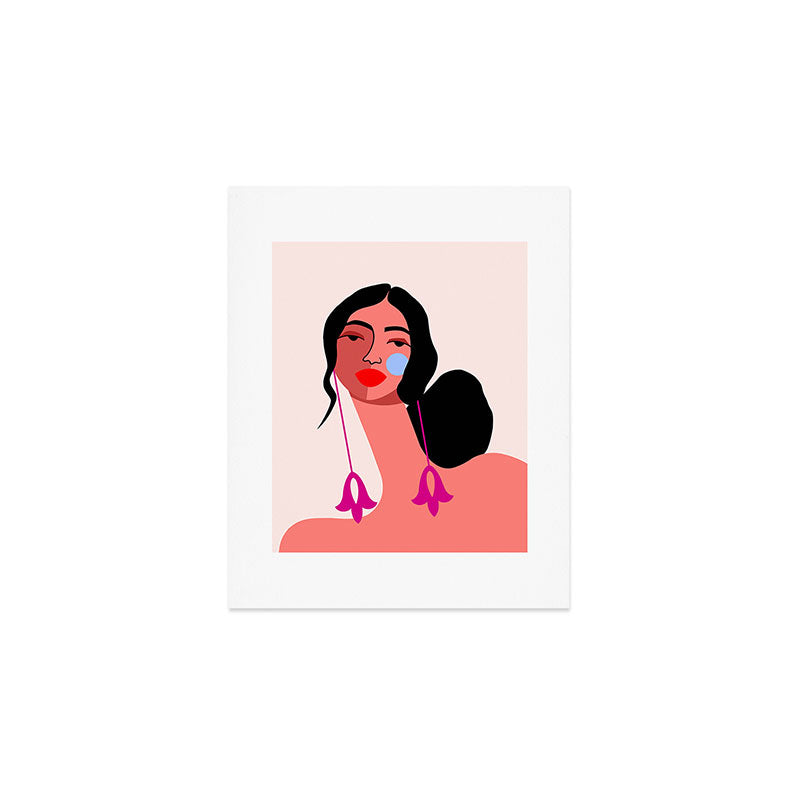 Pink Earrings Art Print Gallery Image 1