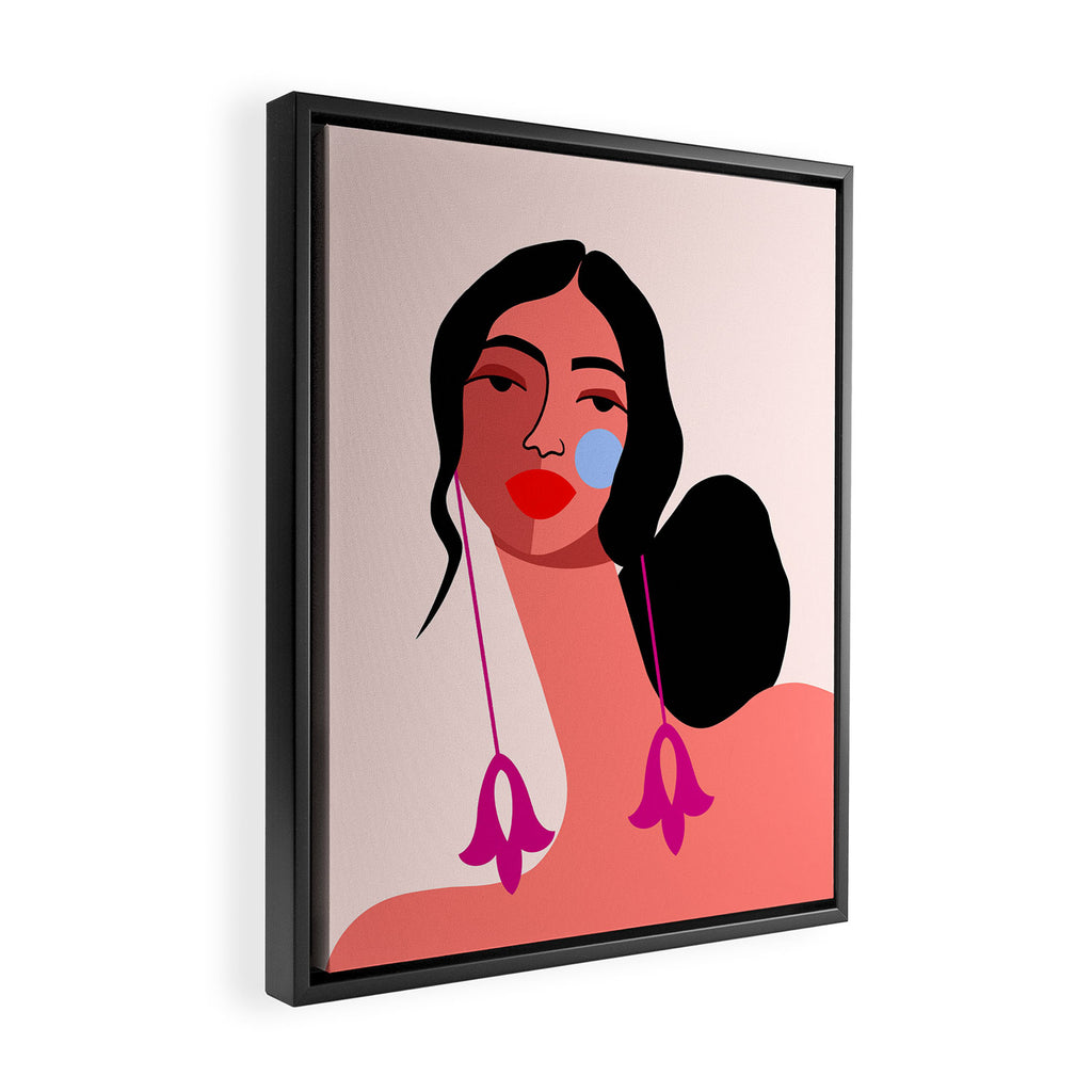 Pink Earrings Framed Canvas Print Gallery Image 2
