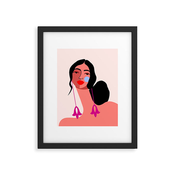 Pink Earrings Framed Art Print Gallery Image 1