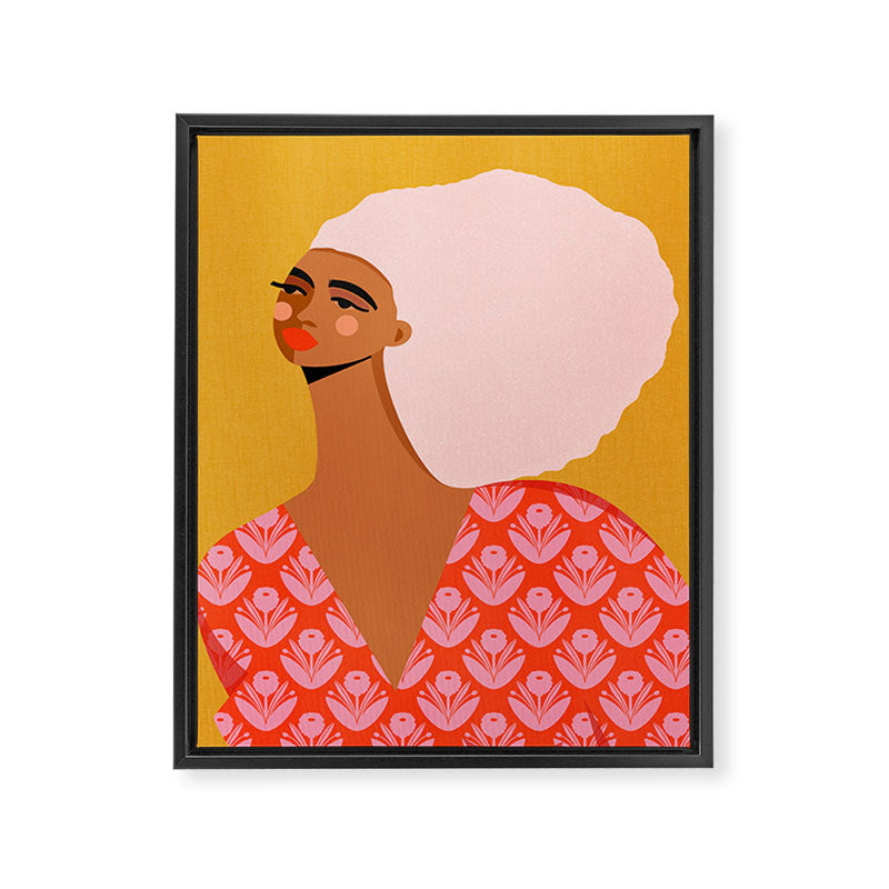 Pink Hair, Don't Care Framed Canvas Print Gallery Image 6