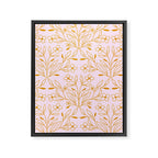 Playful Doodled Blooms Pattern - Pink and Gold Framed Canvas Print Gallery Image 8