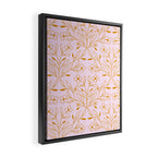 Playful Doodled Blooms Pattern - Pink and Gold Framed Canvas Print Gallery Image 2