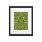 Playful Doodled Blooms Pattern - Green Framed Art Print Gallery Image 6