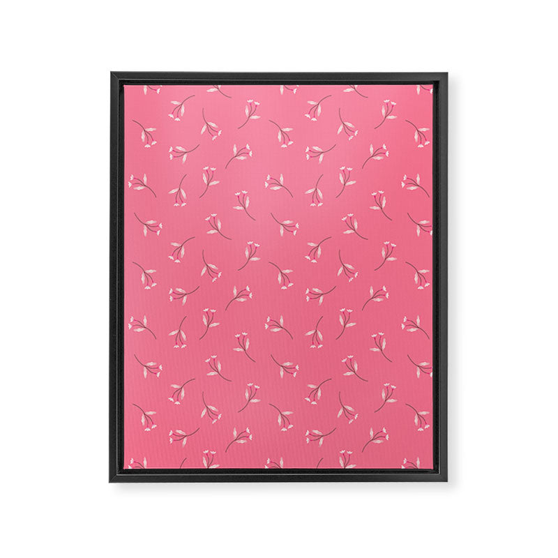 Pressed Posies - Retro Pink Framed Canvas Print Gallery Image 8