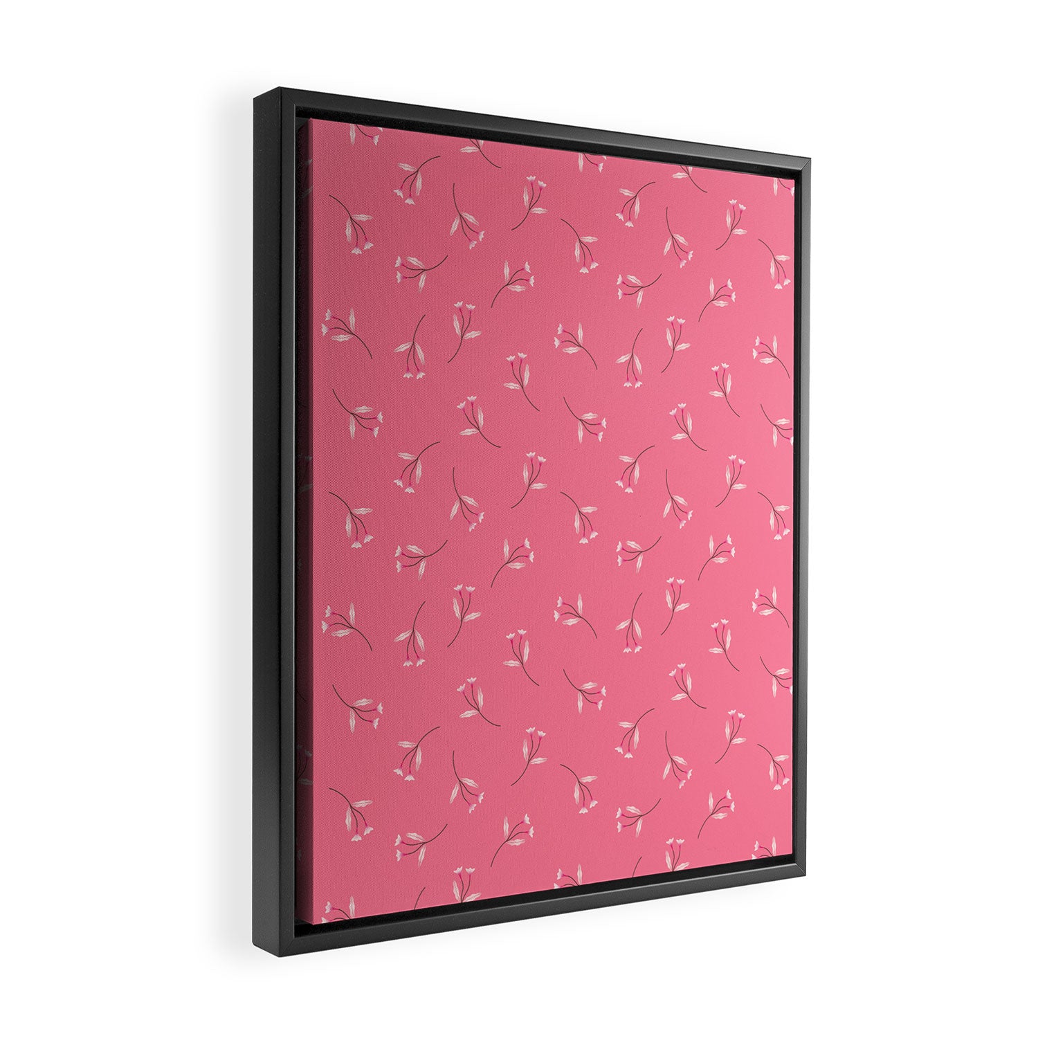 Pressed Posies - Retro Pink Framed Canvas Print Gallery Image 2