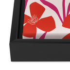 Red and Pink Floral Pattern Framed Canvas Print Gallery Image 3