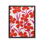 Red and Pink Floral Pattern Framed Canvas Print Gallery Image 6