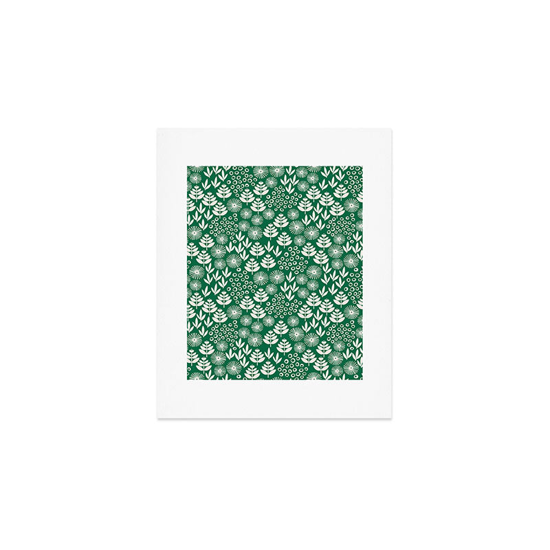 Retro Forest Flora Pattern Art Print Gallery Image 1