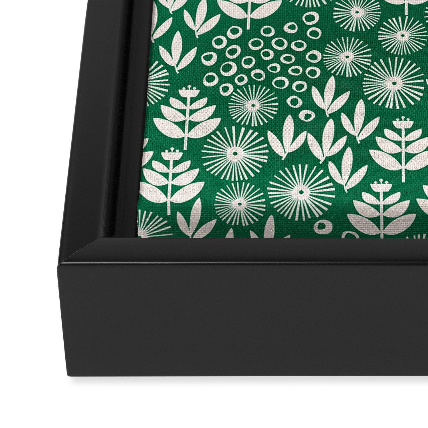 Retro Forest Flora Pattern Framed Canvas Print Gallery Image 3