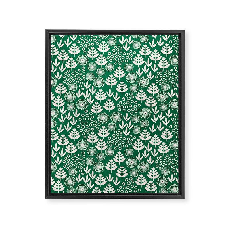 Retro Forest Flora Pattern Framed Canvas Print Gallery Image 8