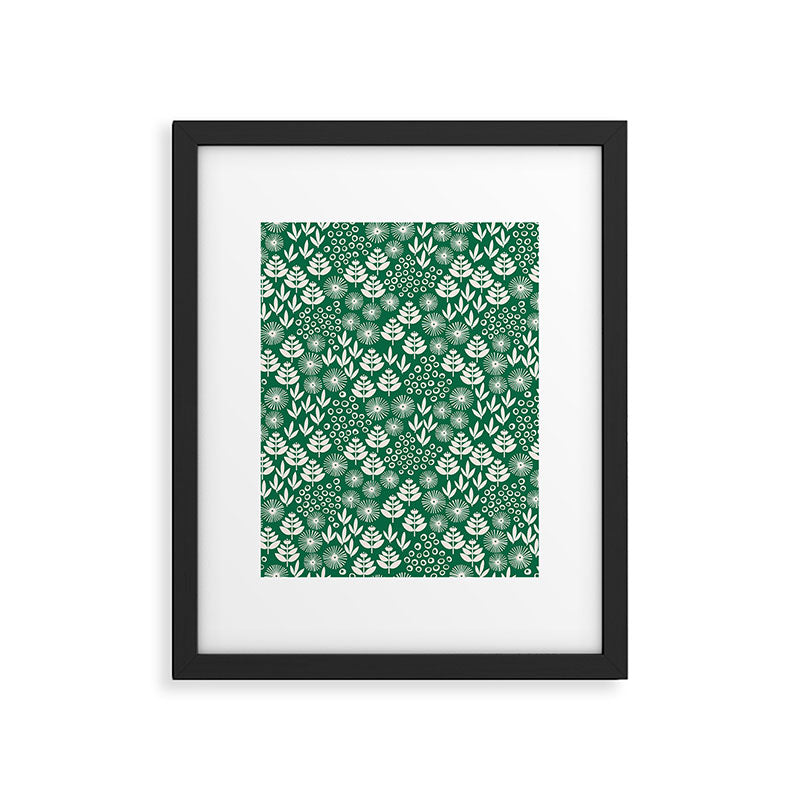 Retro Forest Flora Pattern Framed Art Print Gallery Image 6