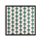 Retro Green Floral Pattern Framed Canvas Print Gallery Image 3