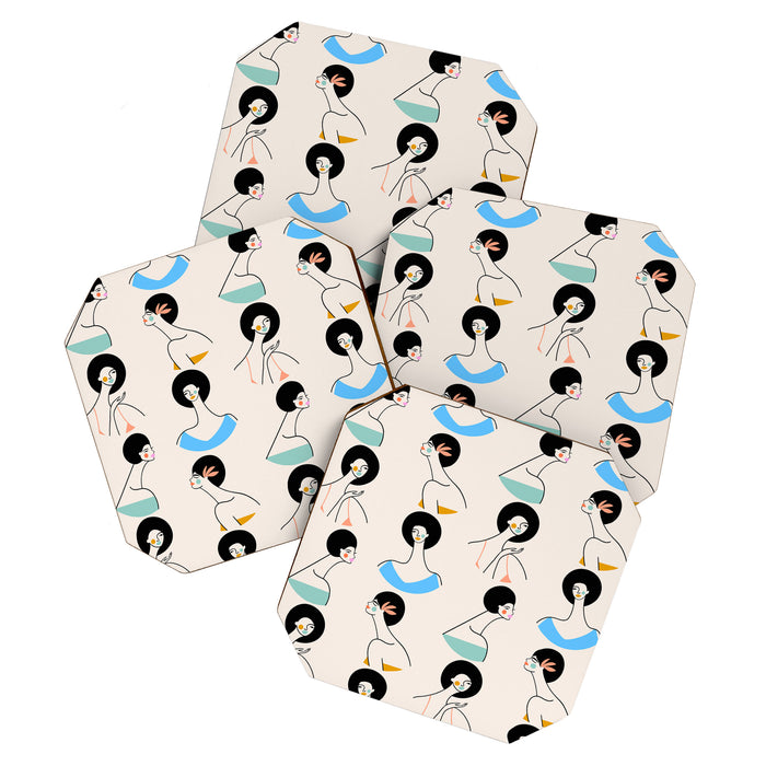 Retro Ladies Pattern Coaster Gallery Image 1