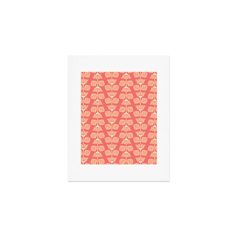 Retro Peach Blossoms Pattern Art Print Gallery Image 1