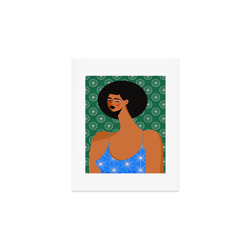 Retro Sun Patterned Dress Art Print Gallery Image 1