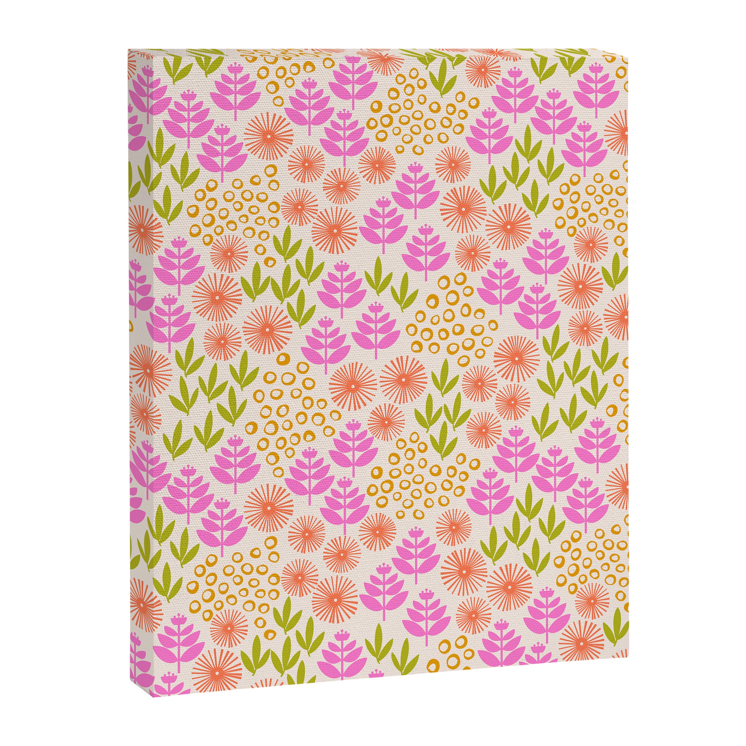 Retro Tropical Flora Pattern Canvas Print Gallery Image 8