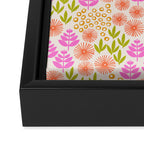 Retro Tropical Flora Pattern Framed Canvas Print Gallery Image 3