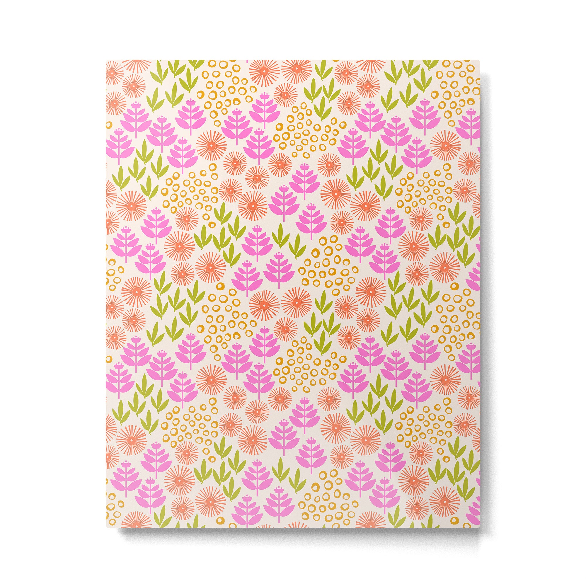Retro Tropical Flora Pattern Metal Print Gallery Image 6