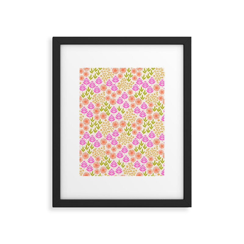 Retro Tropical Flora Pattern Framed Art Print Gallery Image 6