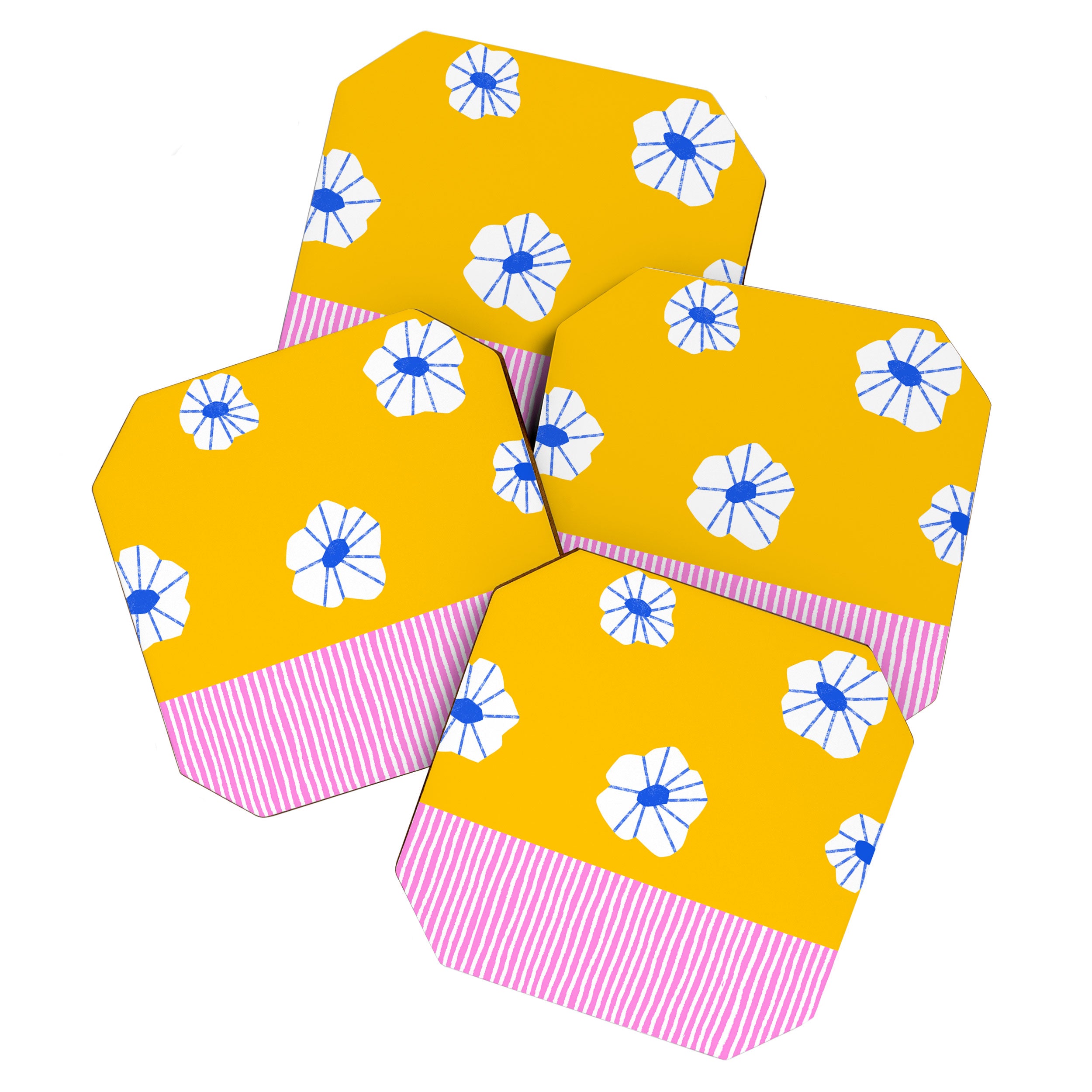 Scattered Flowers and Stripes Coaster Gallery Image 1