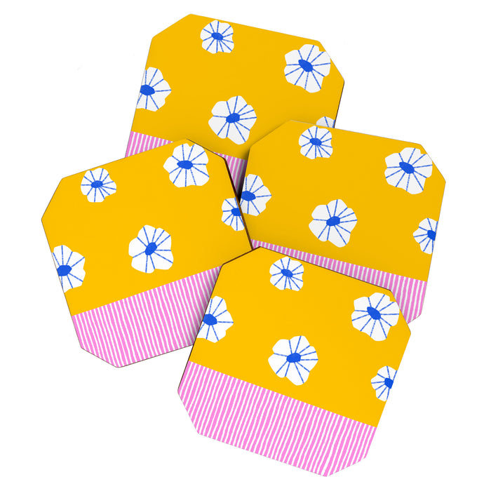 Scattered Flowers and Stripes Coaster Gallery Image 1