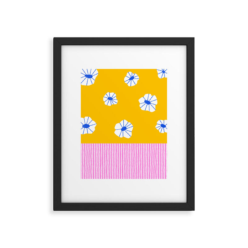 Scattered Flowers and Stripes Framed Art Print Gallery Image 5