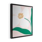 Single White Abstract Flower With Pink Background Framed Canvas Print Gallery Image 2