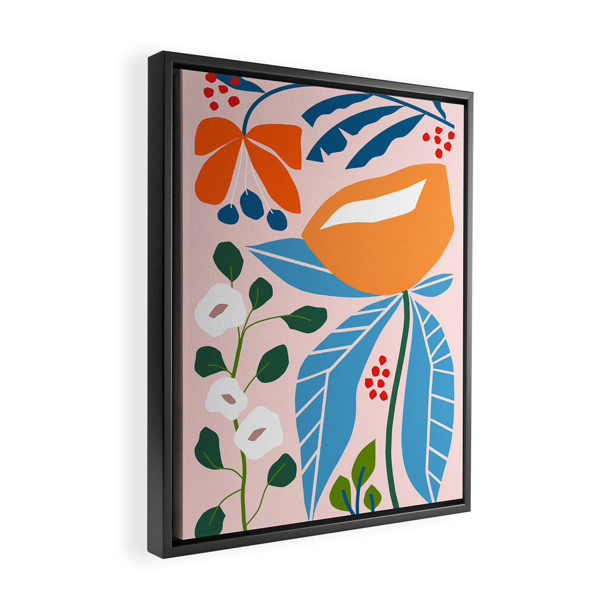 Spring Abstract Florals Framed Canvas Print Gallery Image 2