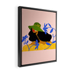 Summer in Bloom - Black Woman in Hat with Florals Framed Canvas Print Gallery Image 2