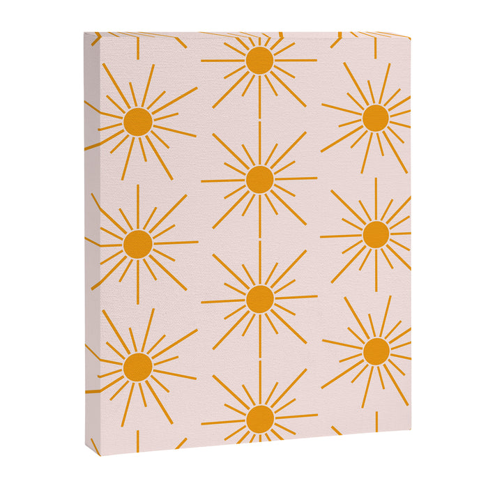 Sun Pattern On Pink Background Canvas Print Gallery Image 1