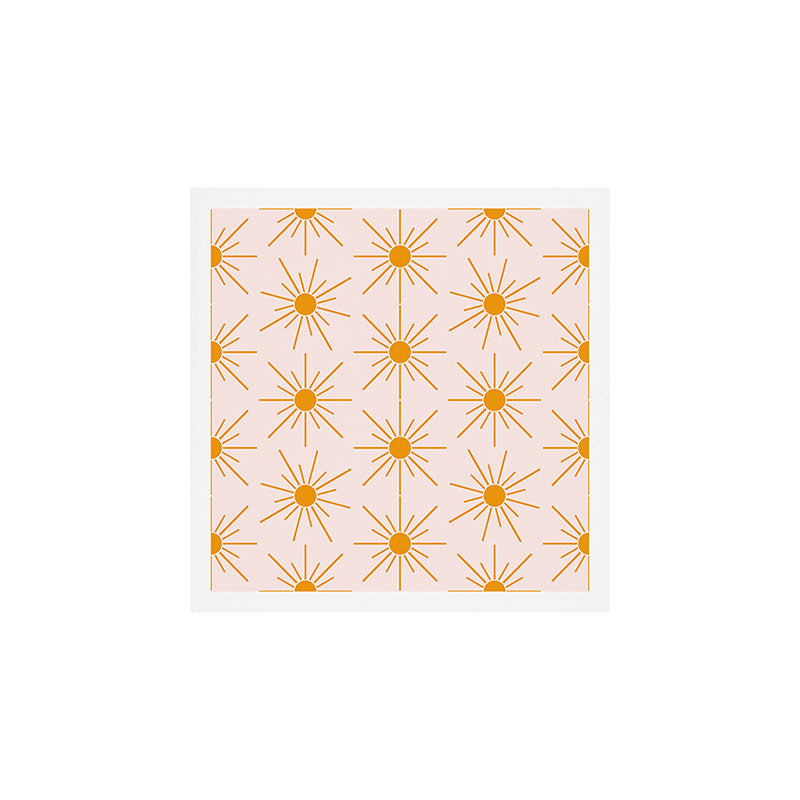Sun Pattern On Pink Background Art Print Gallery Image 1