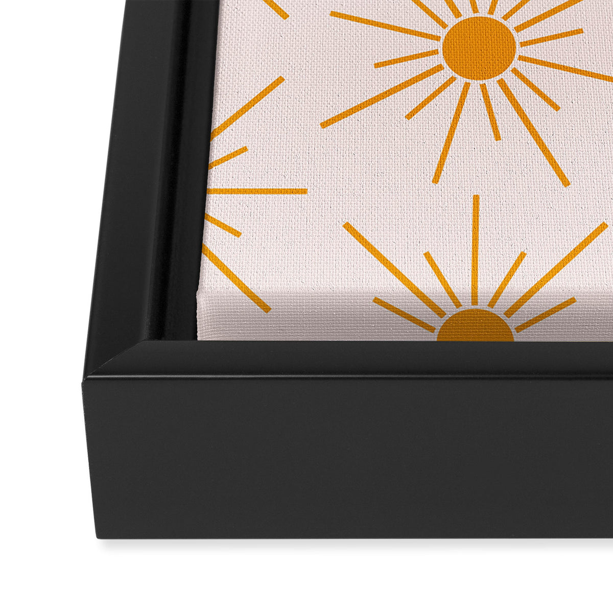 Sun Pattern On Pink Background Framed Canvas Print Gallery Image 2