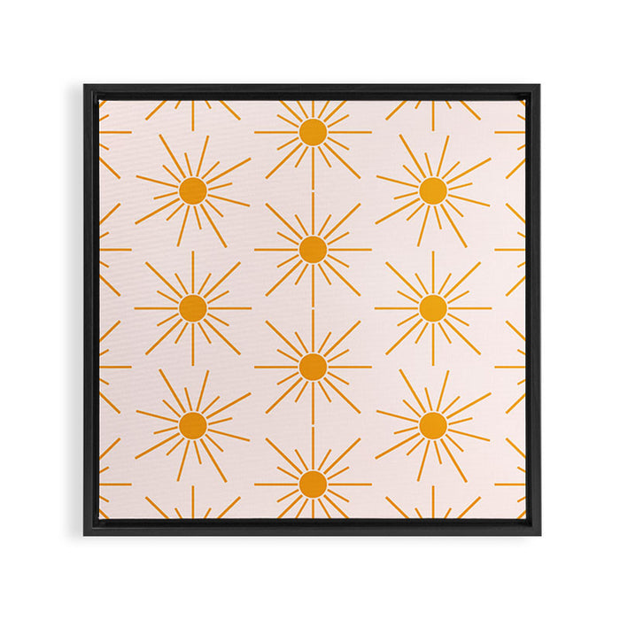 Sun Pattern On Pink Background Framed Canvas Print Gallery Image 1