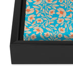 Tropical Blooms Pattern - Blue Framed Canvas Print Gallery Image 3
