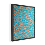 Tropical Blooms Pattern - Blue Framed Canvas Print Gallery Image 2