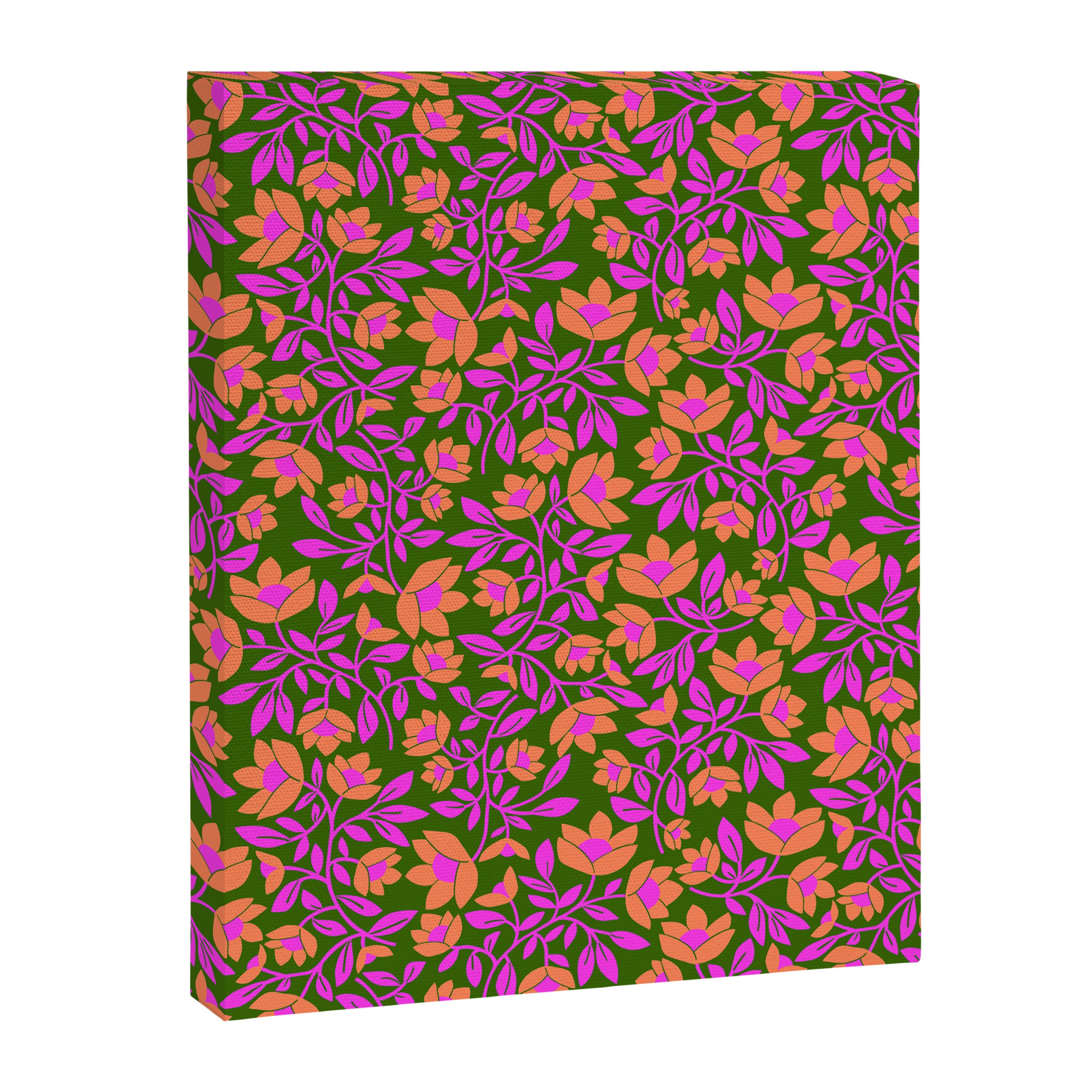 Tropical Blooms Pattern - Green Canvas Print Gallery Image 8