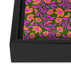 Tropical Blooms Pattern - Green Framed Canvas Print Gallery Image 3