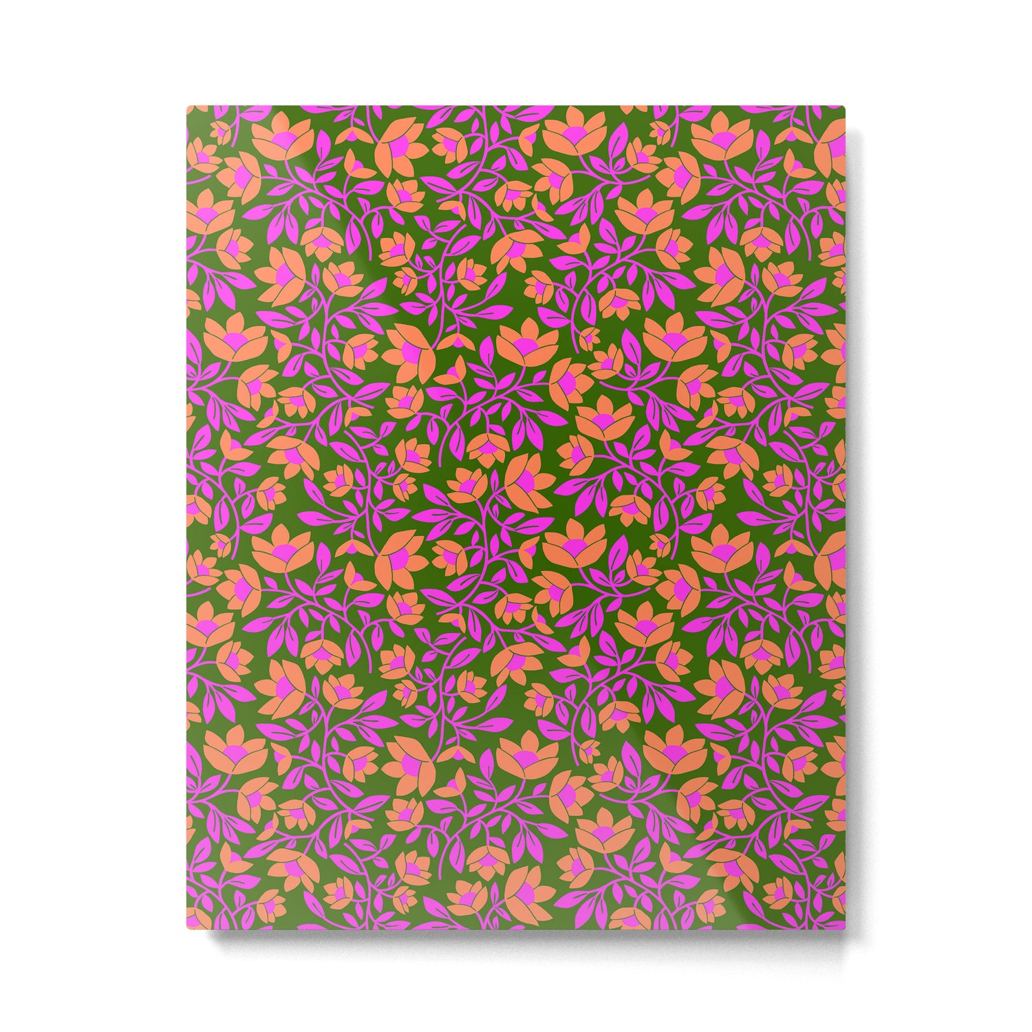 Tropical Blooms Pattern - Green Metal Print Gallery Image 6