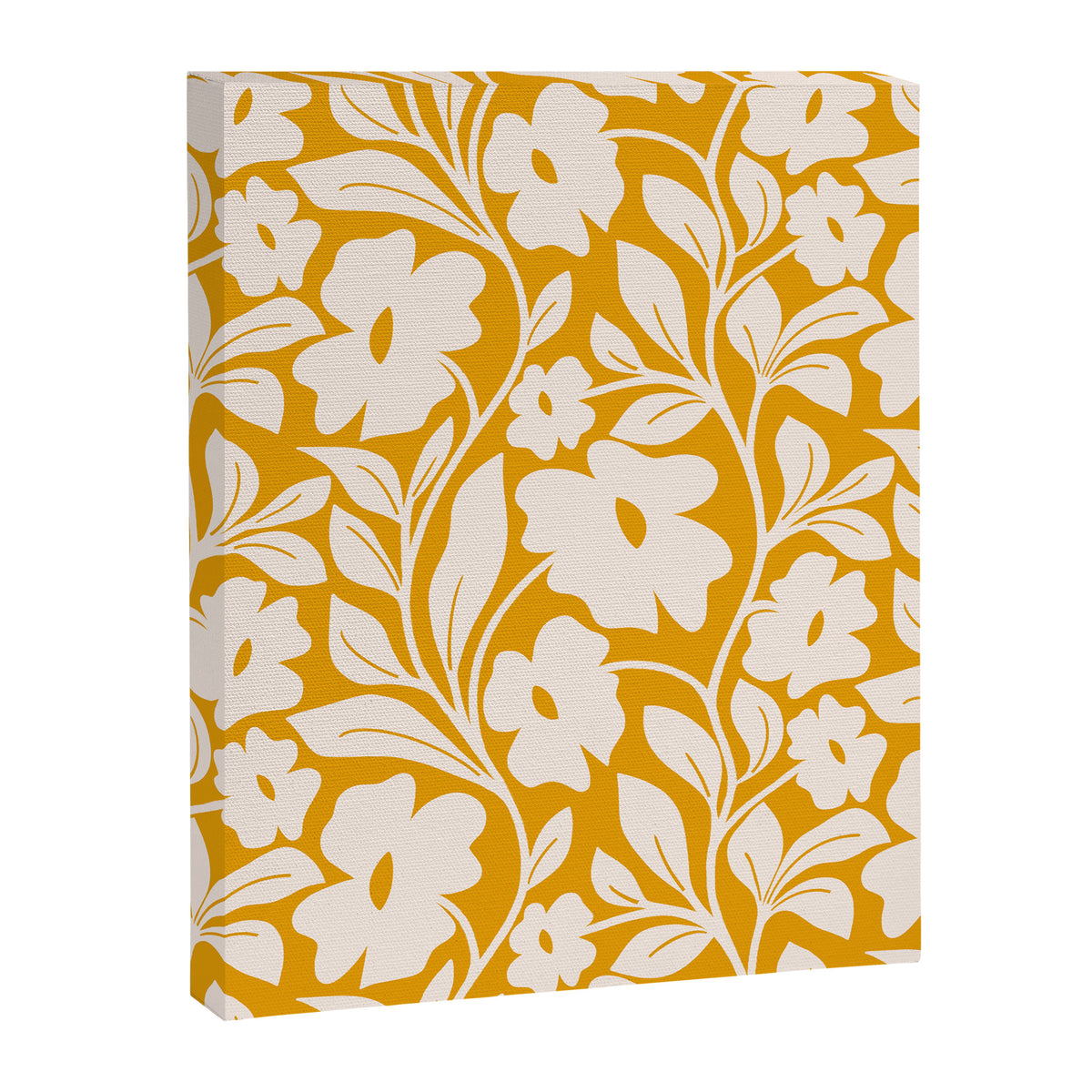 Tropical Vines Pattern - Gold Yellow Canvas Print Gallery Image 8